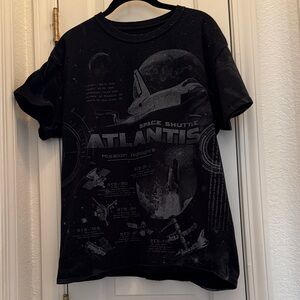 Black Space Shuttle Atlantis Graphic Tee - Men